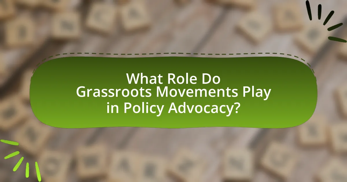 What Role Do Grassroots Movements Play in Policy Advocacy?
